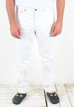 'American Slim' Vintage Men W38 L34 White Jeans Denim Pants 