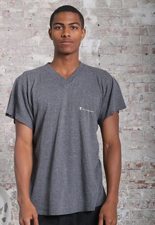 VINTAGE CHAMPION LOGO T-SHIRT GREY
