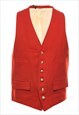 Vintage Single Breasted Red Waistcoat - M