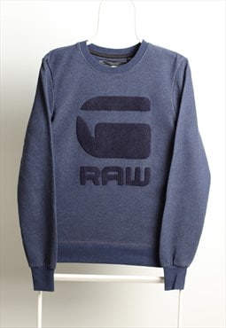 RAW Vintage Crewneck Cotton Navy Sweatshirt Size S