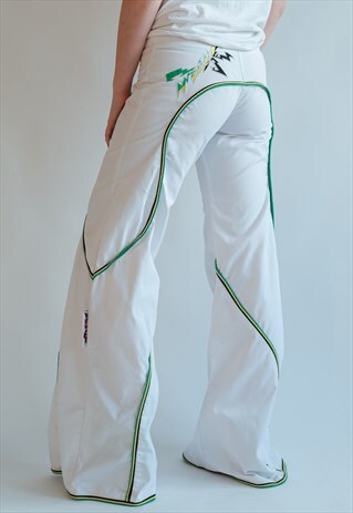 VINTAGE 00S FLARE RAVE LOW WAIST TROUSERS