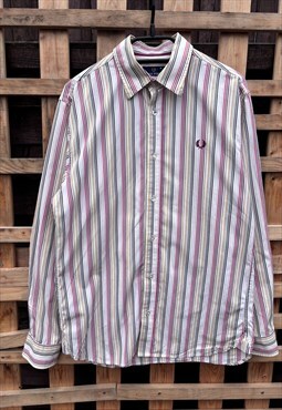 Vintage Fred Perry multicoloured striped shirt medium 