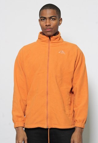 VINTAGE KAPPA FULL ZIP LOGO FLEECE ORANGE