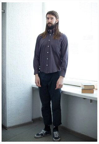 VINTAGE 80'S BROWN/PURPLE CHECKED SHIRT