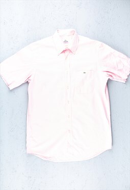 90s Lacoste Pink Short Sleeve Button Up Shirt - B2993