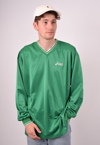 VINTAGE ASICS JERSEY LONG SLEEVE GREEN