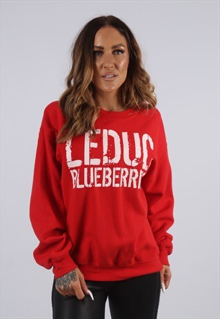 VINTAGE SWEATSHIRT JUMPER PRINT LOGO SWEAT UK 12 M (GJ3S)
