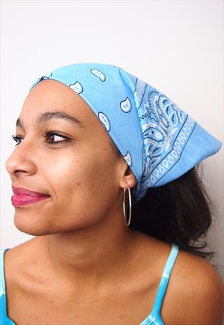 BABY BLUE BANDANA SCARF