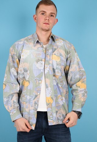 VINTAGE PATTERN SHIRT IN MULTI NS177