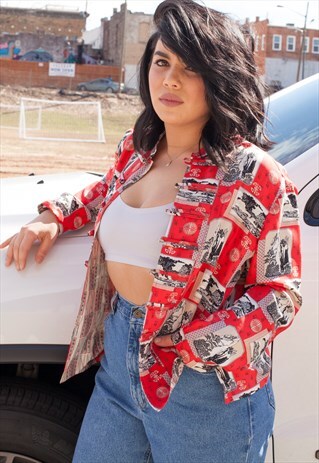 VINTAGE KIMONO STYLE SILK SHIRT