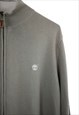 VINTAGE TIMBERLAND CARDIGAN JUMPER IN GREEN M