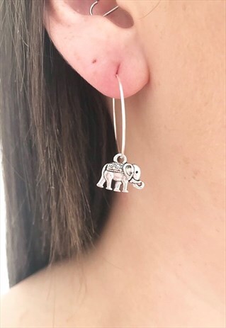 ELEPHANT HOOP EARRINGS, HOOP EARRINGS, ELEPHANT GIFT