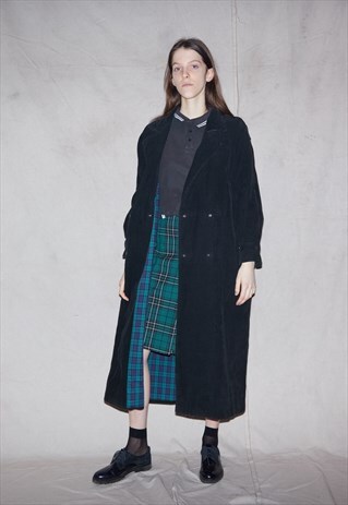 90S GRUNGE NORMCORE UNISEX CORDUROY TRENCH COAT