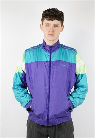 VINTAGE ADIDAS PATTERNED SHELL JACKET