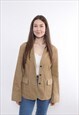 90S BEIGE COLOR CORD BLAZER, VINTAGE WOMAN CASUAL SUIT 