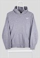 Vintage Nike Grey Hoodie Embroidered Swoosh XS