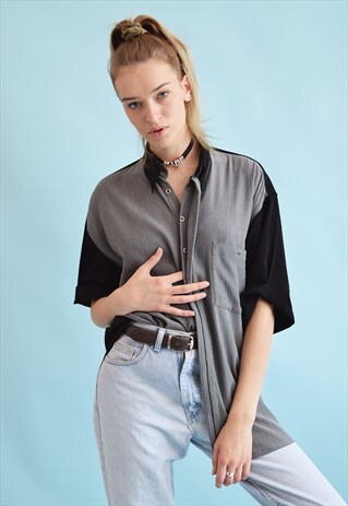 90'S RETRO GRUNGE OVERSIZED DADS BLOUSE TOP
