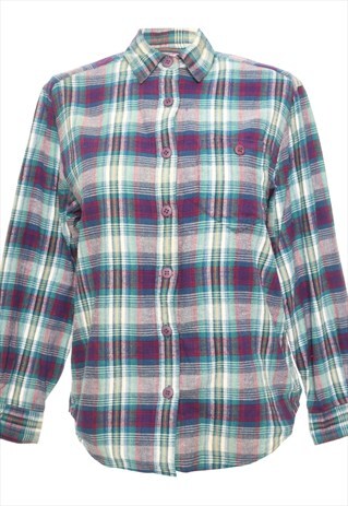 VINTAGE FLANNEL CHECKED CABIN CREEK SHIRT - M