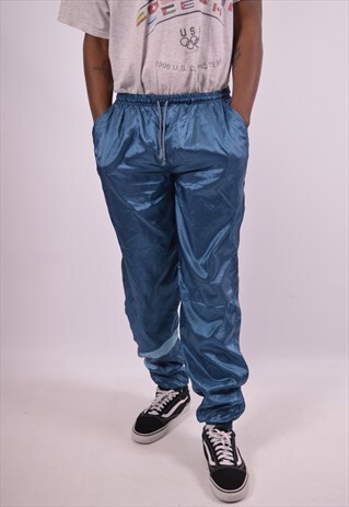 MENS VINTAGE TRACKSUIT TROUSERS MEDIUM BLUE 90S