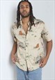 Vintage Abstract Crazy Patterned Festival Shirt Multi