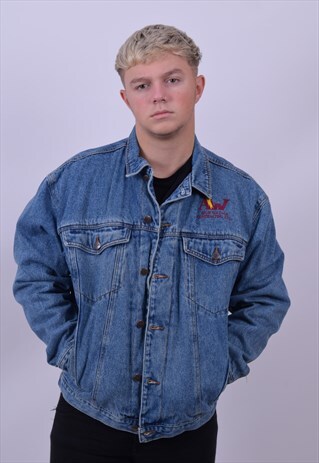 VINTAGE 90'S OVERSIZED PADDED DENIM JACKET SIZE X LARGE