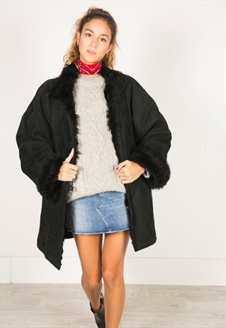 VINTAGE 80S WINTER SHEEPSKIN COAT / R022