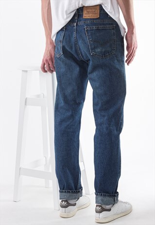 VINTAGE LEVIS 505 DENIM PANTS TROUSERS 90S BLUE SLIM