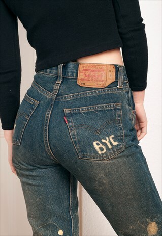 REWORKED LEVI'S JEANS - 90S VINTAGE OK BYE TROUSERS