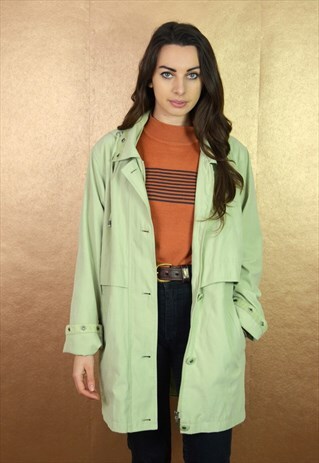 90'S VINTAGE PASTEL GREEN MINIMAL OVERSIZED JACKET