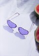 PURPLE RIMLESS COLOUR TINT HEART SUNGLASSES