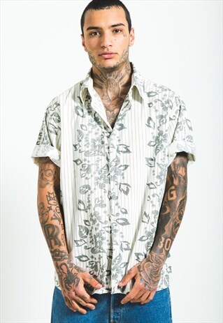 VINTAGE 80S HAWAIIAN SHORT SLEEVE SHIRT / S5556