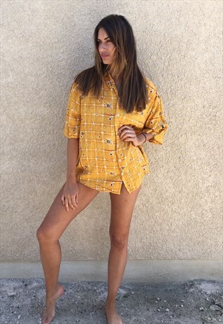 PATTERNED OVERSIZED RETRO VINTAGE UNISEX FESTIVAL SHIRT