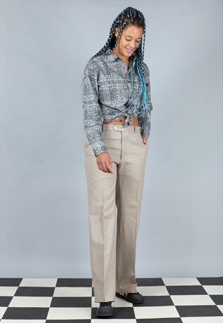 80'S VINTAGE HOUNDSTOOTH TROUSERS