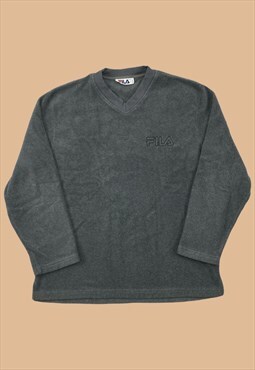 Vintage Fleece FILA Fleece Sweatshirt Grey XL