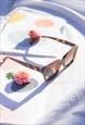 MATTE TORTOISE SHELL SMALL BEVELLED SQUARE FRAME SUNGLASSES