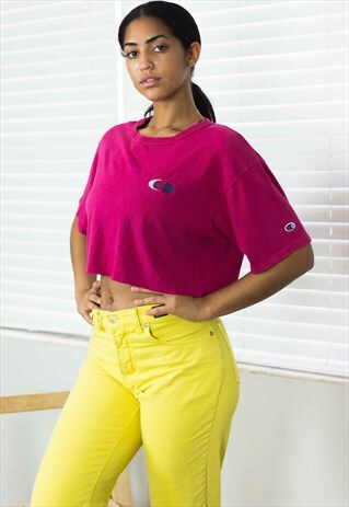 VINTAGE CHAMPION CROP TOP LOGO REWORKED 90S L 5.5