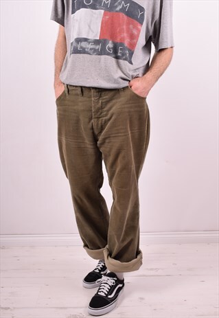 WRANGLER MENS VINTAGE CORDUROYJEANS W38 L36 KHAKI 90S