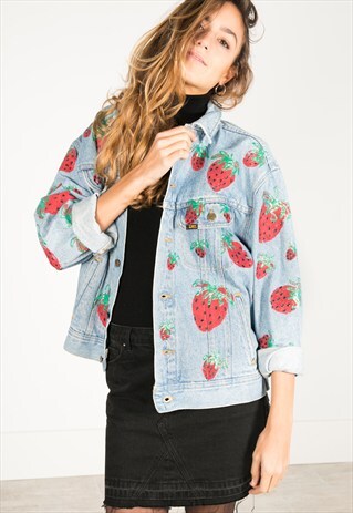VINTAGE 80S LEE EMBELLISHED DENIM JACKET