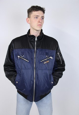 VINTAGE 90S SHEEP SKIN LINED BOMBER JACKET
