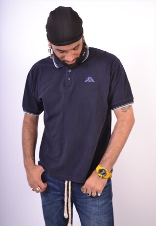 90'S KAPPA POLO SHIRT NAVY BLUE