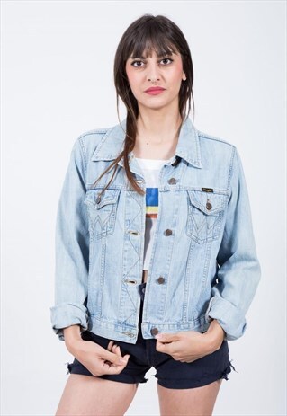 VINTAGE 80S CLASSIC WRANGLER BASIC DENIM JACKET / S6324