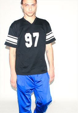 Vintage 90s striped jersey t-shirt in black