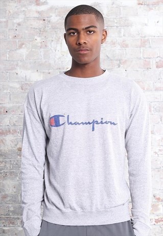 VINTAGE CHAMPION LOGO SWEATSHIRT GREY