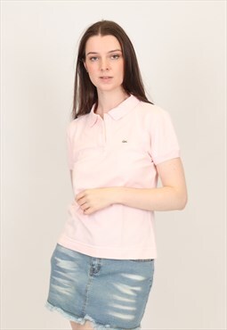 Vintage Lacoste Y2K Embroidered Logo Polo Shirt in Pink