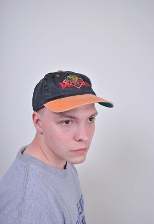 80S BLACK SPORT CAP, VINTAGE MIAMI TEAM COLLEGE CAP