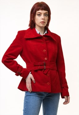 Vintage Corduroy Jacket 80s Women red cord jacket 5251