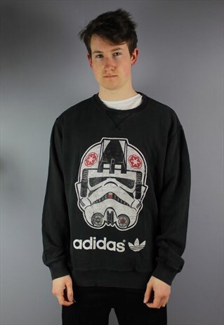 VINTAGE ADIDAS STAR WARS SWEATSHIRT IN BLACK PRINTING