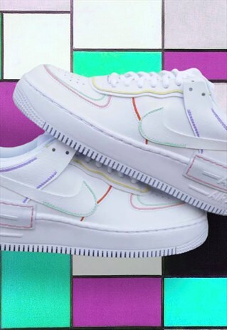NIKE PANEL CUSTOM AIR FORCE 1 SHADOWS - RAINBOW TRIM