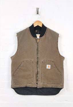 Vintage Carhartt Workwear Vest Brown Large