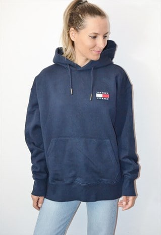 VINTAGE 90S TOMMY HILFIGER EMBROIDERED SWEATSHIRT HOODIE